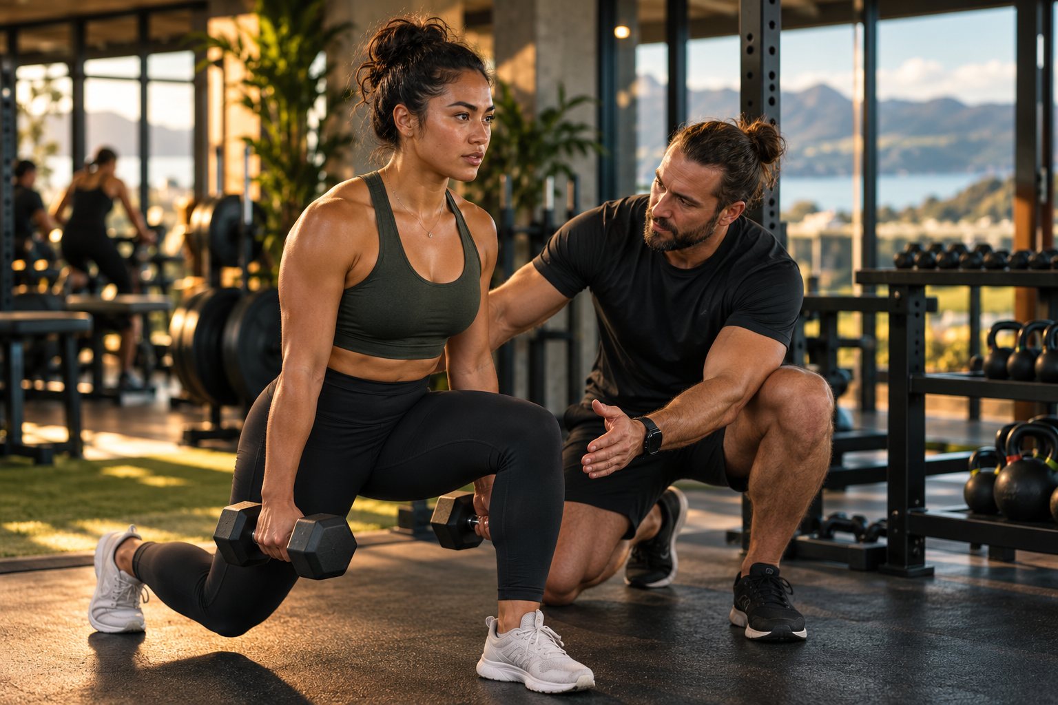 Illustrative image of an exercise coaching session